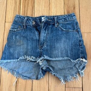 Denim Frayed Hem Women's Shorts